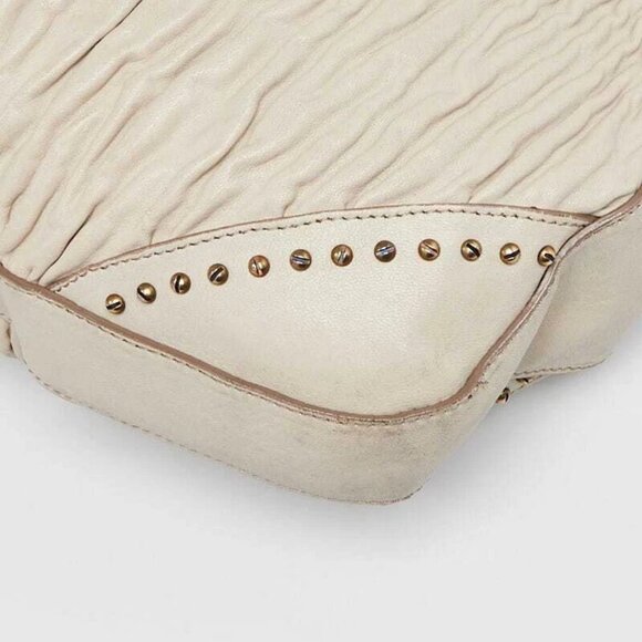 Burberry Grey Lambskin Leather Ruched Hobo Bag - Picture 4 of 12